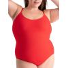 SHAPERMINT Bodysuits for Women – Body Shaper Tummy Control Bodysuit, Shapewear Bodysuits for Women, Scoop Neck Plus Size(Racing Red)