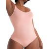SHAPERMINT Bodysuits for Women – Body Shaper Tummy Control Bodysuit, Shapewear Bodysuits for Women, Scoop Neck Plus Size(Rose Tan)