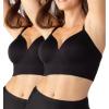 SHAPERMINT Bra – Wireless Bras for Women No Underwire – Wirefree Bralettes for Women with Support – Wireless Bra Bralette(Black 2 Pack)