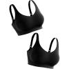SHAPERMINT Bras for Women No Underwire – Seamless Bras for Women, Wireless Bra, Adjustable Plus Size Bra(Black 2 Pack)