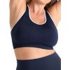 SHAPERMINT Sports Bras for Women – Workout Bras for Women, Plus Size Sports Bra, Workout Tops for Women High Support(Navy With White Trim)
