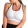 SHAPERMINT Sports Bras for Women – Workout Bras for Women, Plus Size Sports Bra, Workout Tops for Women High Support(White With Black Trim)