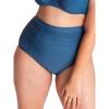 SHAPERMINT Women Ruched High Waisted Bikini Bottom Swimsuit, Tummy Control Full Coverage Swimwear, Small to Plus Size(Ocean Blue)