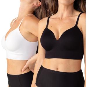 SHAPERMINT Bra – Wireless Bras for Women No Underwire – Wirefree Bralettes for Women with Support – Wireless Bra Bralette(Black/White 2 Pack)