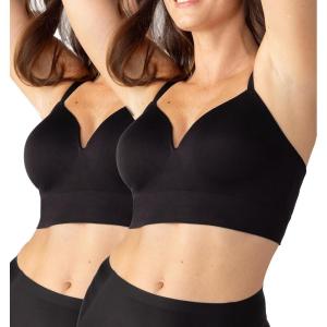 SHAPERMINT Bras for Women – Lingerie Bra, Bralettes for Women with Support, No Underwire Plus Size Bras for Women(Black 2 Pack)