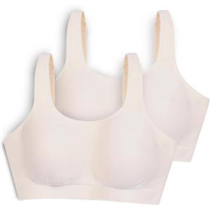 SHAPERMINT Bras for Women No Underwire – Seamless Bras for Women, Wireless Bra, Adjustable Plus Size Bra(Beige 2 Pack)