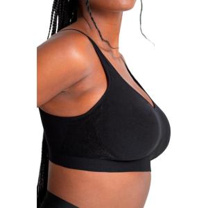 SHAPERMINT Bras for Women No Underwire – Seamless Bras for Women, Wireless Bra, Adjustable Plus Size Bra(Black)