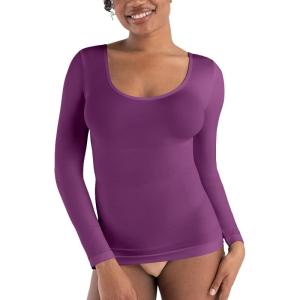 SHAPERMINT Cami Shaper, Womens Long Sleeve T Shirts, Long Sleeve Tops for Women, Compression Shirt Women Long Sleeve Tops(Mulberry)