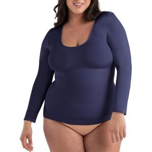 SHAPERMINT Cami Shaper, Womens Long Sleeve T Shirts, Long Sleeve Tops for Women, Compression Shirt Women Long Sleeve Tops(Navy)