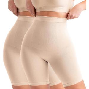 SHAPERMINT Shapewear for Women – High-Waisted Shapewear Tummy Control Shorts, Faja Body Shaper, Underwear for Women(Nude 2 Pack)