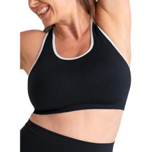 SHAPERMINT Sports Bras for Women – Workout Bras for Women, Plus Size Sports Bra, Workout Tops for Women High Support(Black With White Trim)