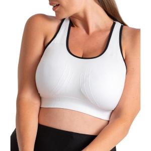 SHAPERMINT Sports Bras for Women – Workout Bras for Women, Plus Size Sports Bra, Workout Tops for Women High Support(White With Black Trim)
