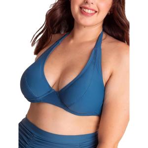 SHAPERMINT Women’s Halter Bikini Top – Swim Tops for Women, Swimwear from Small to Plus Size(Ocean Blue)