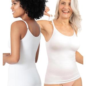 SHAPERMINT Womens Tops – Scoop Neck Cami Body Shaper for Women, Shapewear Tummy Control, Camisole Tank Tops for Women(2 Pack  White)