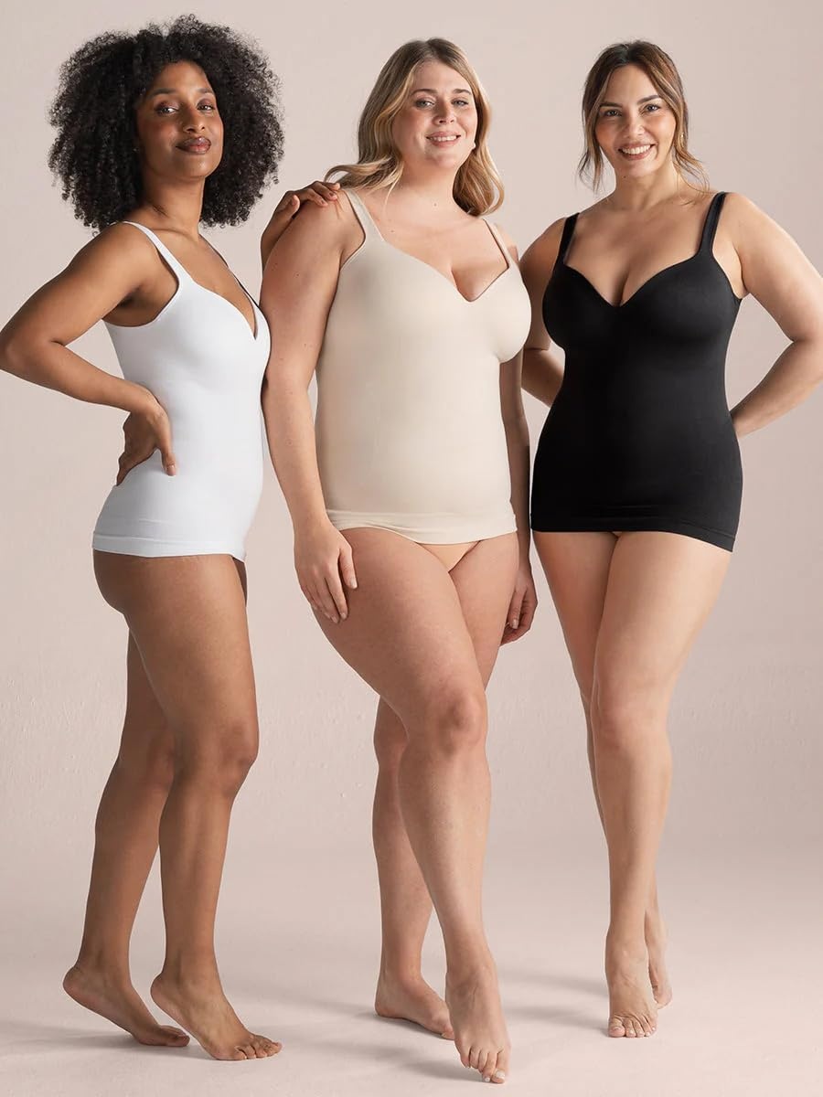 image:imageSHAPERMINT Sweetheart Shapewear Tank Top Cami with BuiltIn Bra for WomenBlack