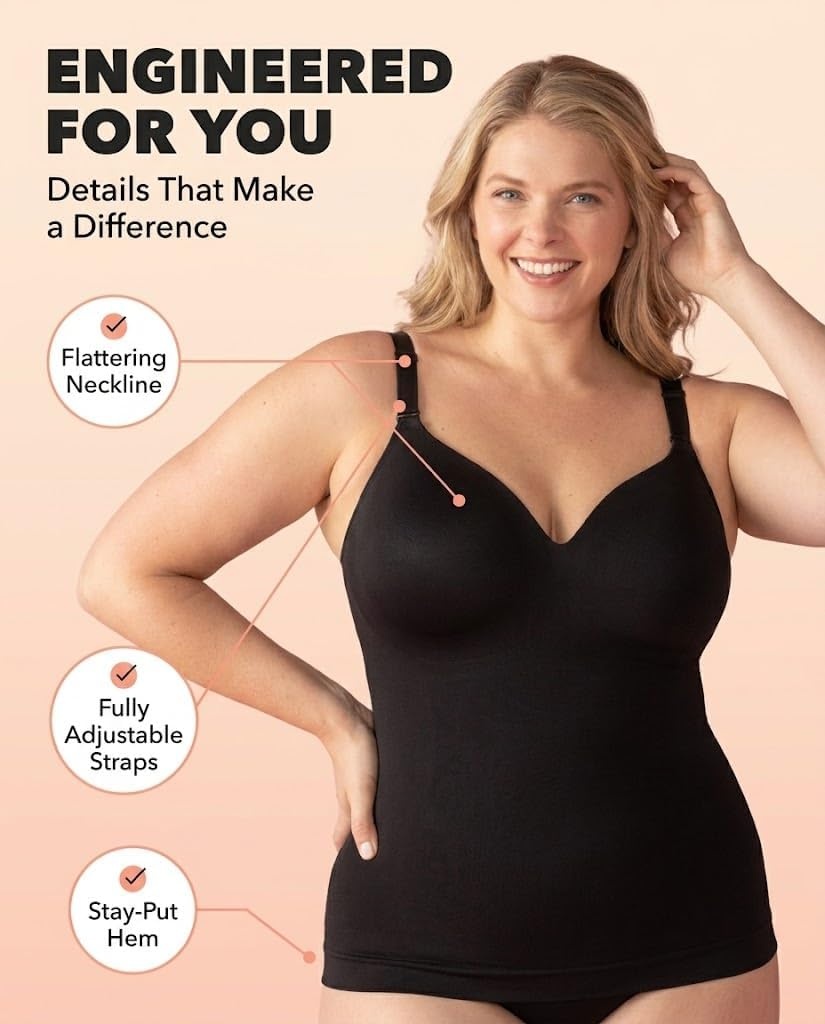 image:imageSHAPERMINT Sweetheart Shapewear Tank Top Cami with BuiltIn Bra for WomenWhite