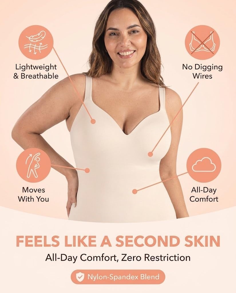 image:imageSHAPERMINT Sweetheart Shapewear Tank Top Cami with BuiltIn Bra for WomenWhite