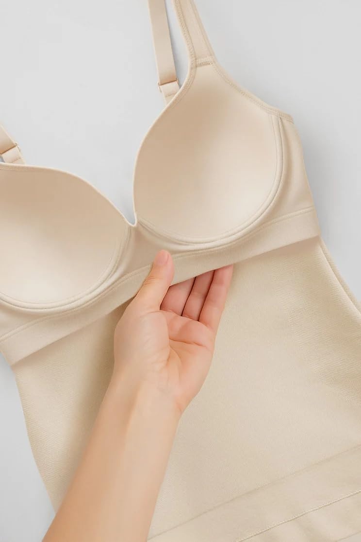 image:imageSHAPERMINT Sweetheart Shapewear Tank Top Cami with BuiltIn Bra for WomenWhite