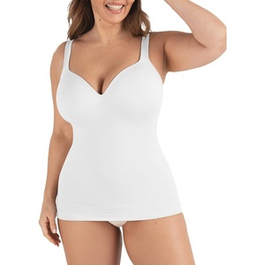 SHAPERMINT Sweetheart Shapewear Tank Top Cami with Built-In Bra for Women(White)