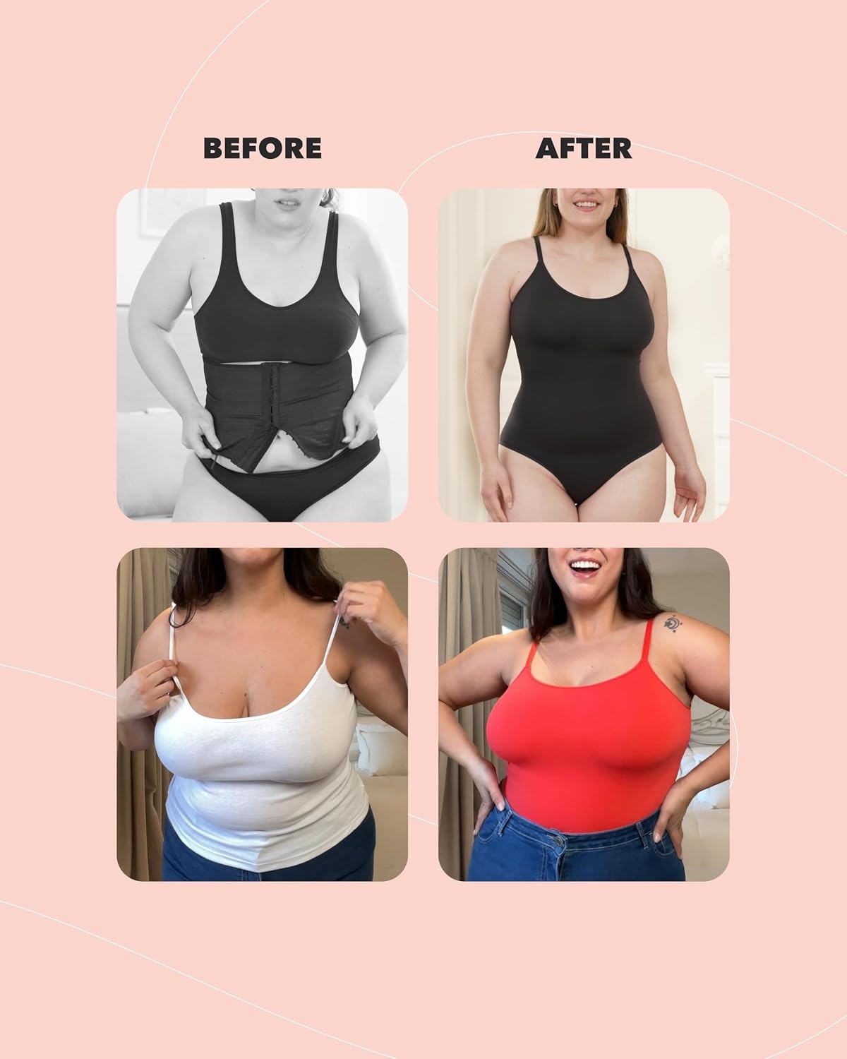 image:imageSHAPERMINT Bodysuit Shapewear for Women Tummy Control Seamless Body Shaper Small to Plus Size Thong amp Brief Bodysuit