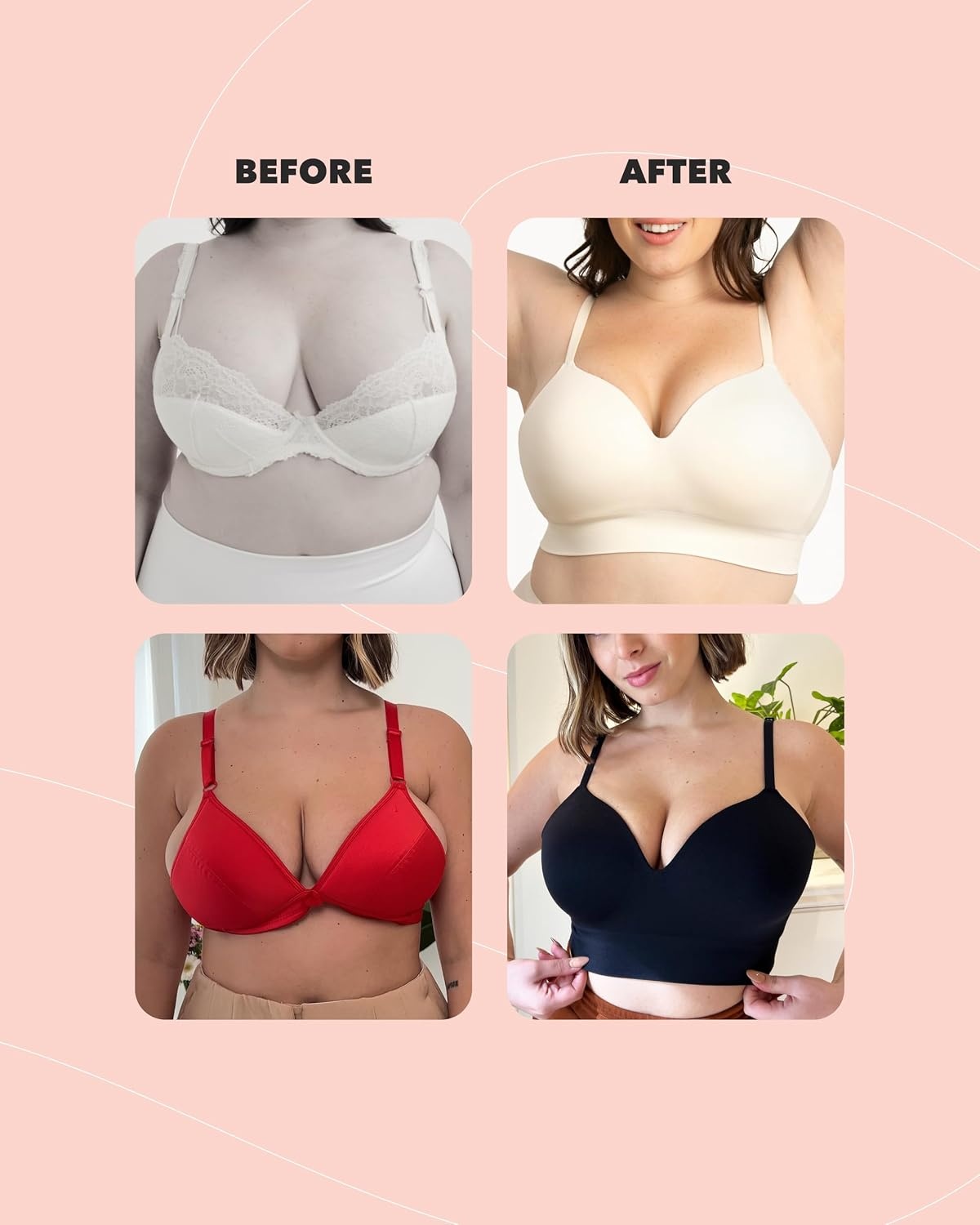 image:imageSHAPERMINT Bras for Women Full Coverage Wirefree Bra with Lift Plus Size