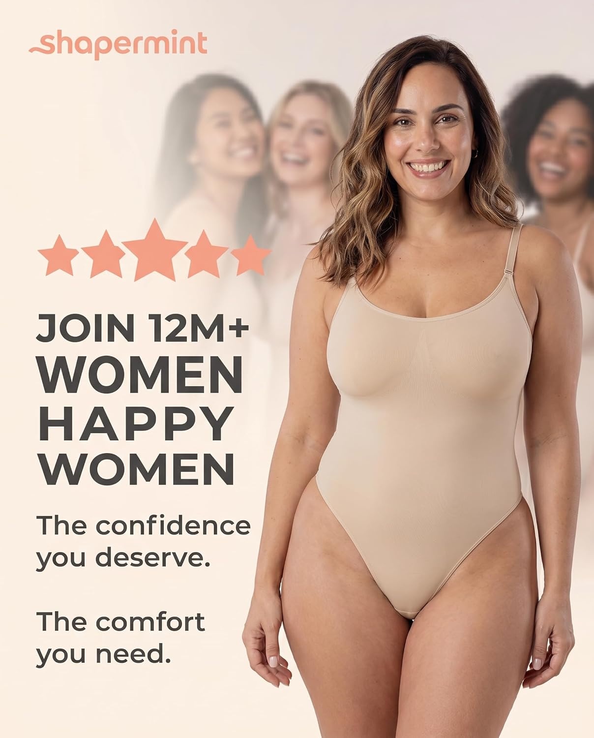 image:imageSHAPERMINT Thong Bodysuit Tummy Control Shapewear for WomenChai